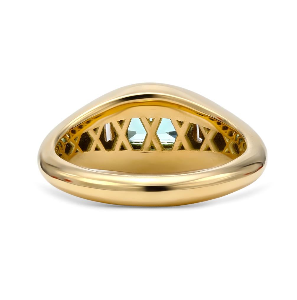 Contemporary Mark Henry 0.65 Carat Paraiba Tourmaline and Diamond Signet Fashion Ring