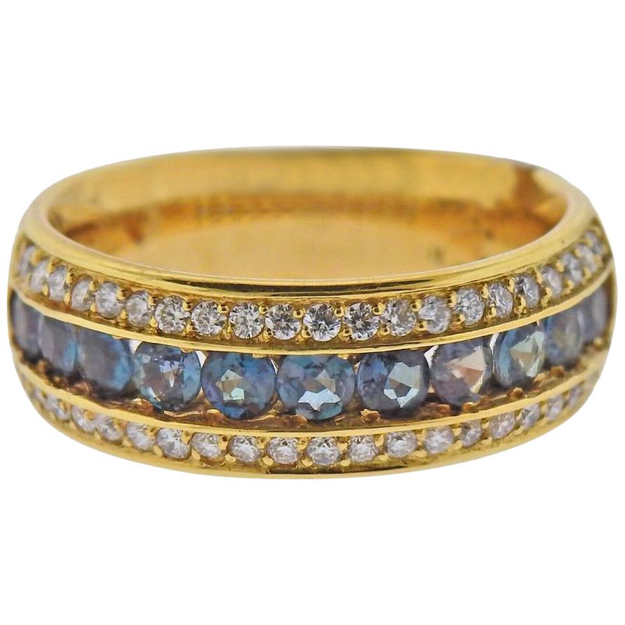 Mark Henry 1.03 Carat Alexandrite Diamond Gold Band Ring