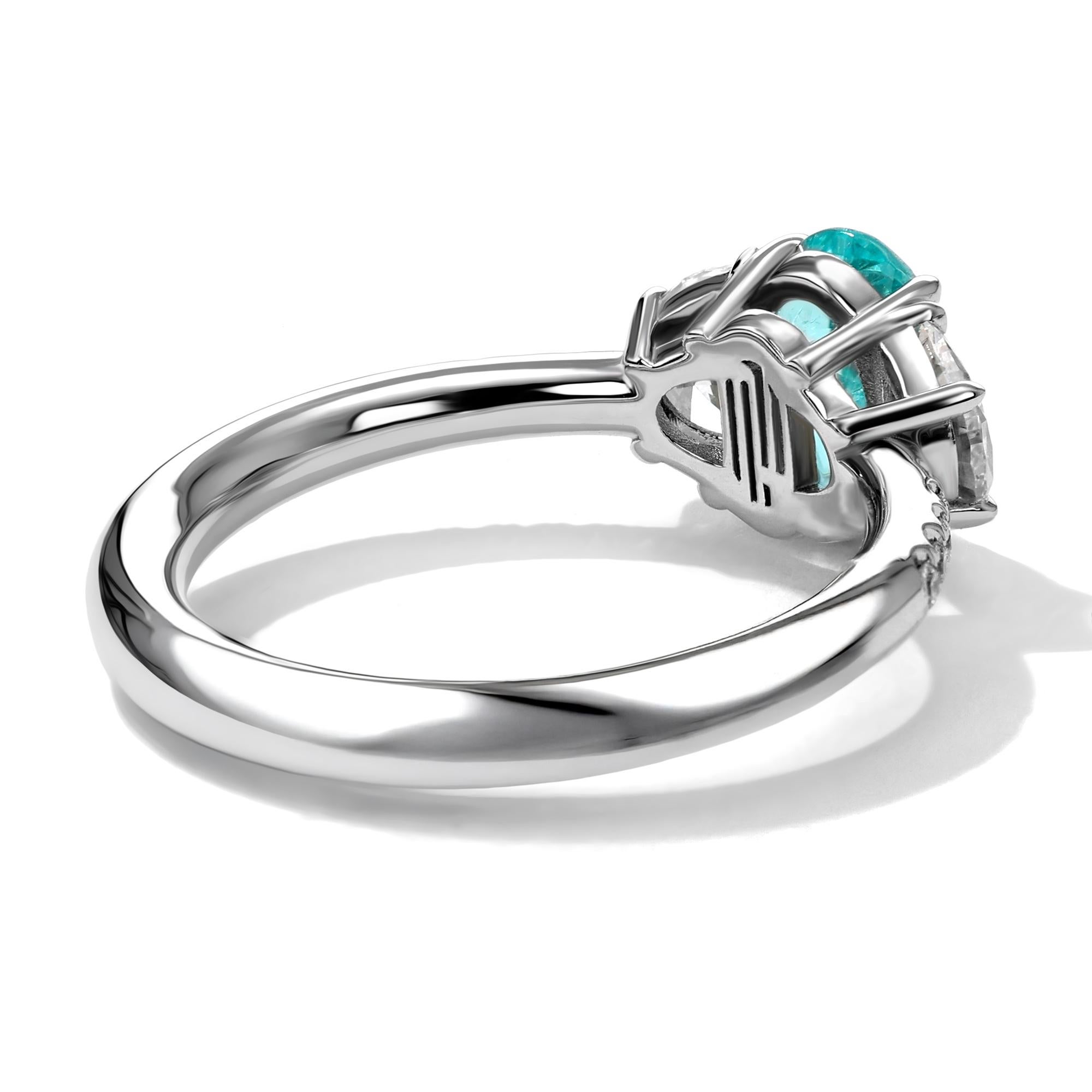 Oval Cut Mark Henry 1.22 ct. Paraiba Tourmaline Three-Stone Ring
