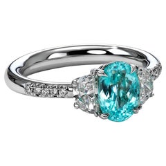 Mark Henry 1.22 ct. Paraiba Tourmaline Three-Stone Ring