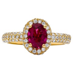 Mark Henry 1.26 Carat Rubellite Tourmaline Diamond Cocktail Ring