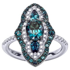 Bague Mark Henry en or 18 carats avec alexandrite brésilienne naturelle de 1,34 carat et diamants