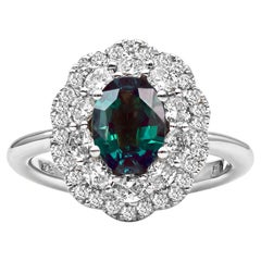 Mark Henry 1.35 Carat Natural Brazilian Alexandrite and Diamond Ring, 18 Karat