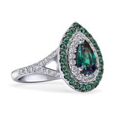 Mark Henry 1.39 Carat Natural Brazilian Alexandrite and Diamond Ring, 18 Karat