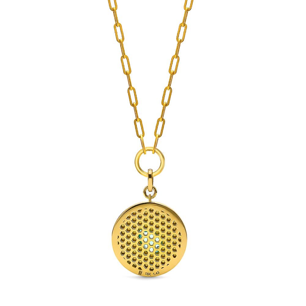 henry gold short pendant necklace in white crystal