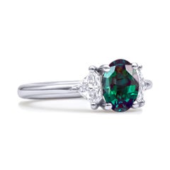 Mark Henry 1.45 Carat Natural Brazilian Alexandrite and Diamond Ring, 18 Karat