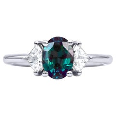 Mark Henry 1.45 Carat Natural Brazilian Alexandrite and Diamond Ring, 18 Karat