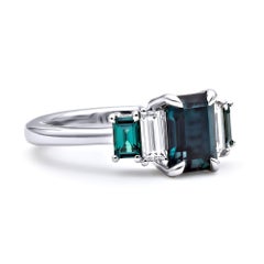 Certified Mark Henry 1.74 Carat Natural Brazilian Alexandrite and Diamond Ring