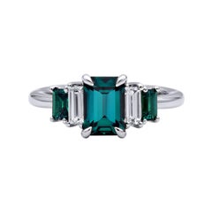 Bague en alexandrite brésilienne naturelle de 1::74 carat et diamant certifiée Mark Henry