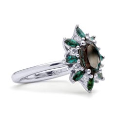 Certified Mark Henry 1.77 Carat Natural Brazilian Alexandrite and Diamond Ring