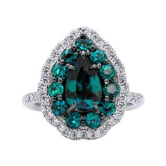 Mark Henry 1.78 Carat Natural Brazilian Alexandrite and Diamond Ring, 18 Karat