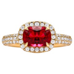 Mark Henry 1.78 Carat Red Spinel and Diamond Cocktail Ring