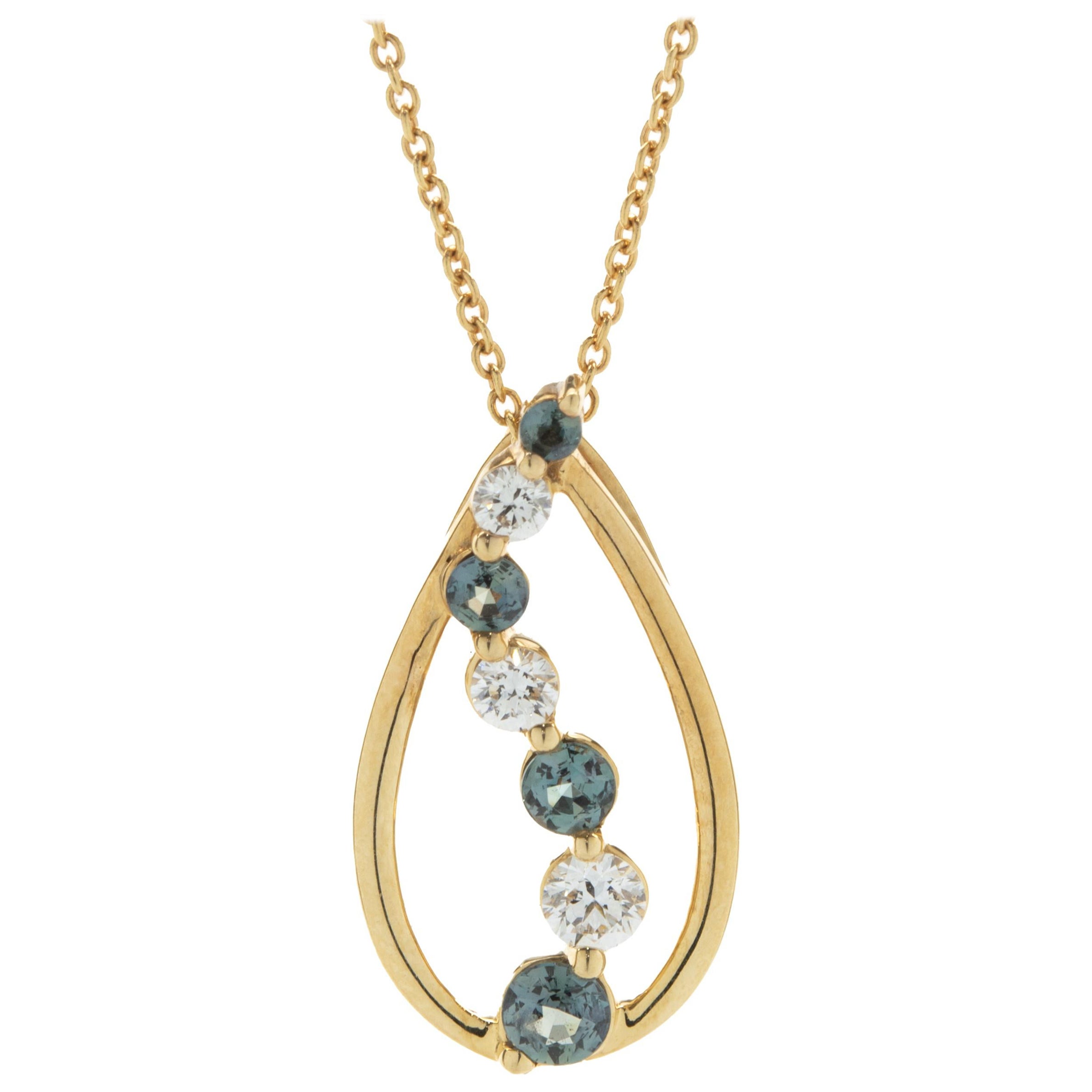 Mark Henry 18 Karat Yellow Gold Alexandrite and Diamond Journey Necklace