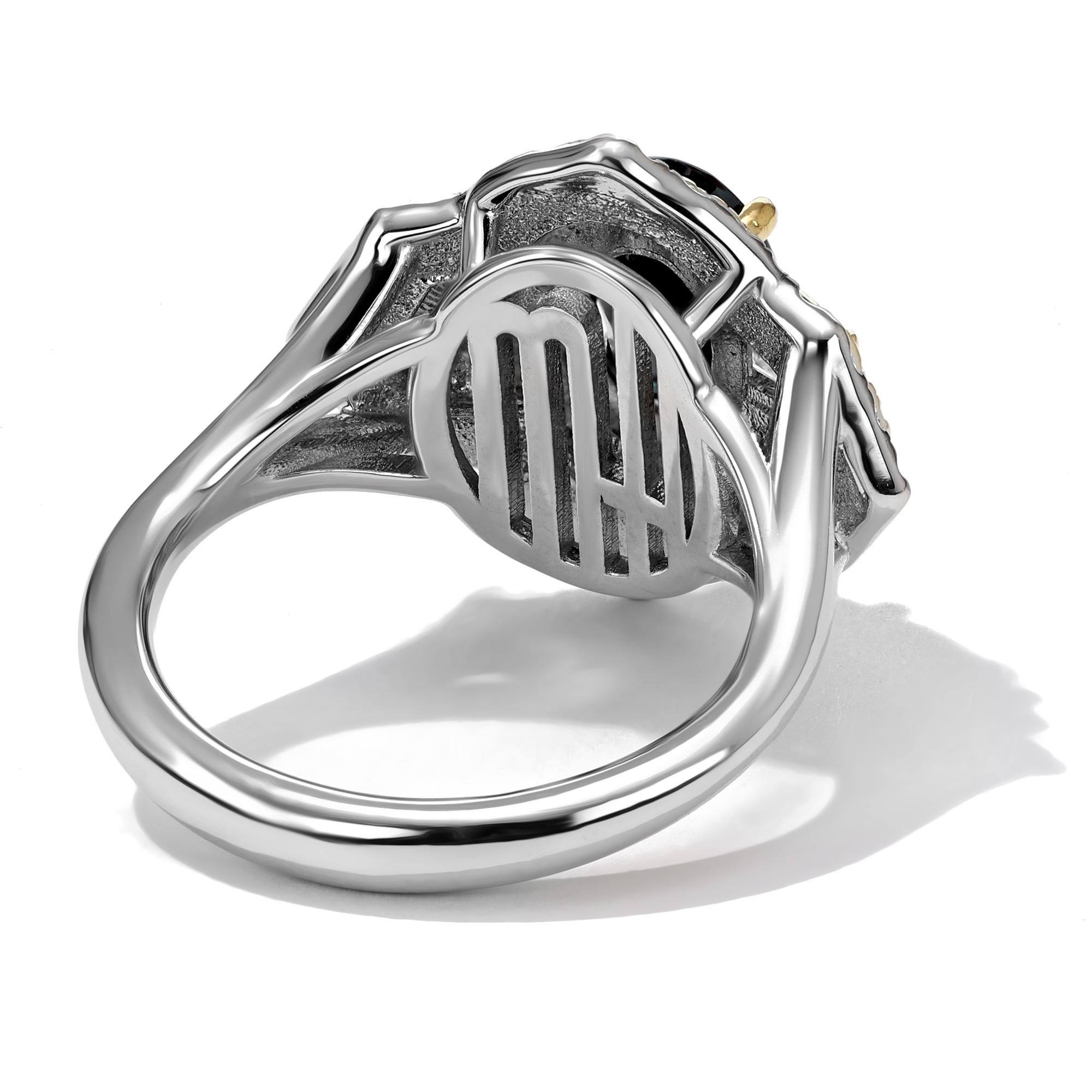 Oval Cut Mark Henry 1.83 Alexandrite and Diamond Cocktail Ring