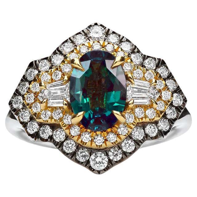 9.27 Carat Natural Alexandrite and Diamond Ring For Sale at 1stDibs ...