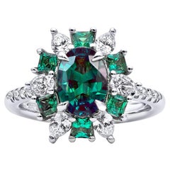 Mark Henry 1.89 Carat Natural Brazilian Alexandrite and Diamond Ring, 18 Karat