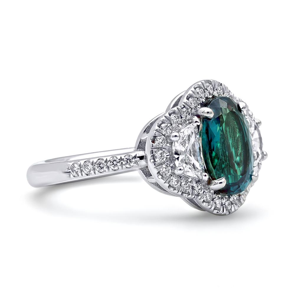 This one of a kind marvel is a one of one in existence. Alexandrite at sizes greater 1 carat are rarely found across all geographic sources to begin with, but 1 carat stones from Brazil are even rarer. Sitting at 2.32 carats, this stone is a true