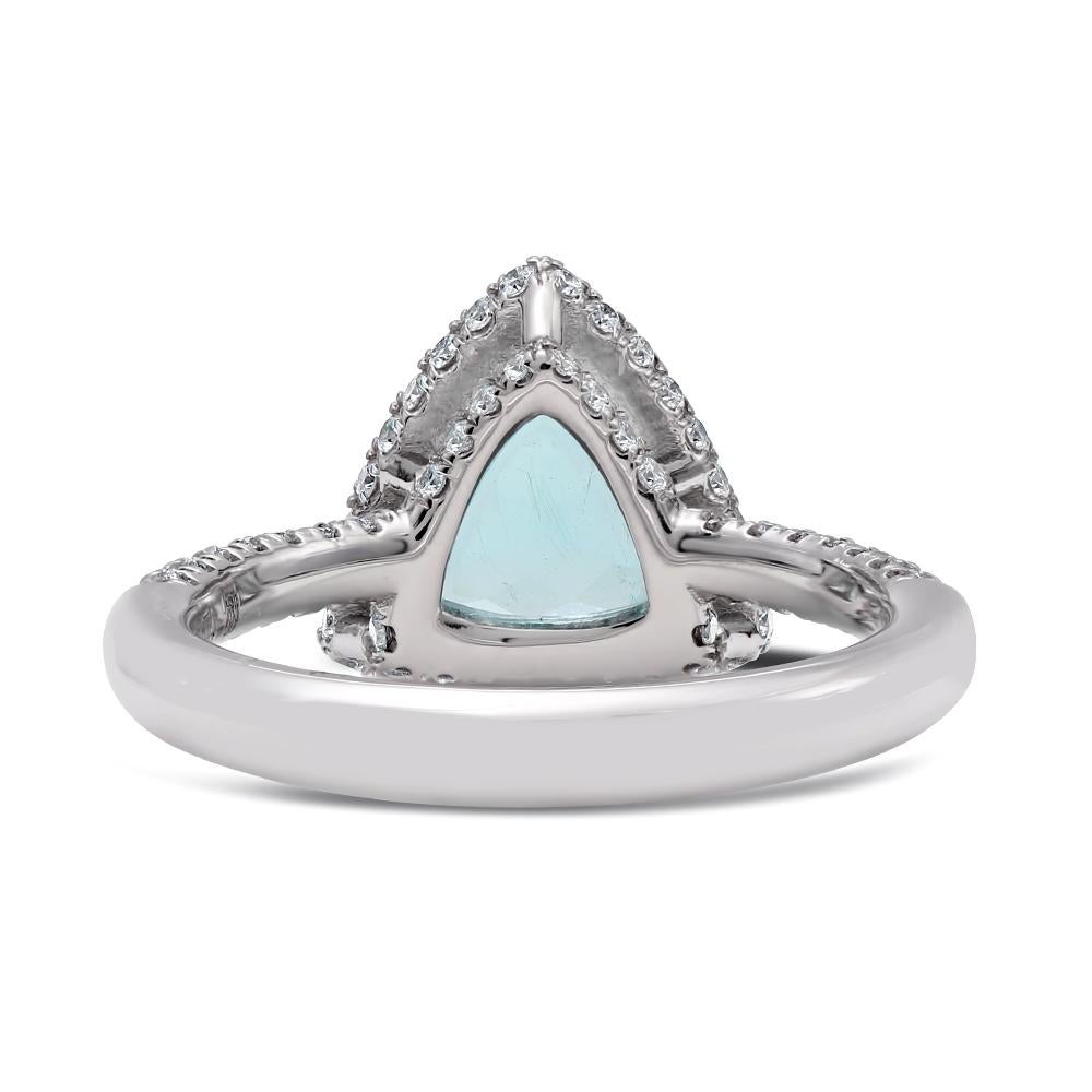 Contemporary Mark Henry 2.33 Carat Trillion Cut Paraiba Tourmaline and Diamond Cocktail Ring For Sale