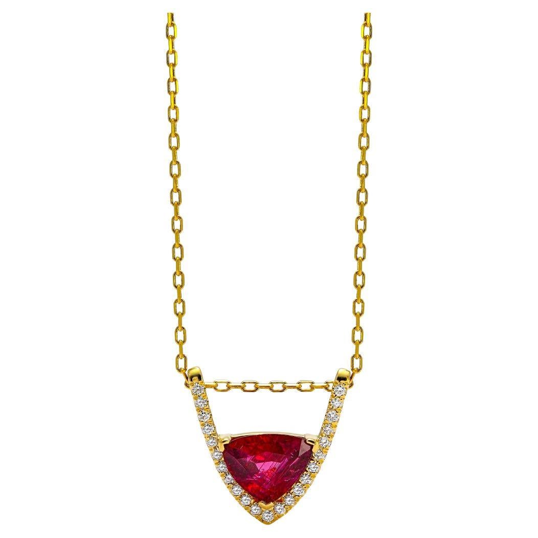 Mark Henry 2.34 Ct. Unheated Ruby and Diamond Necklace, 18 Karat For Sale