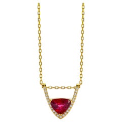 Mark Henry 2.34 Ct. Unheated Ruby and Diamond Necklace, 18 Karat