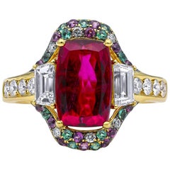 Mark Henry 2.39 Carat Rubellite and Diamond Ring, 18 Karat