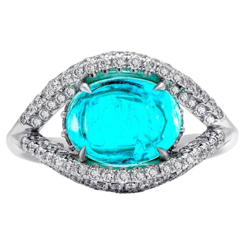 Bague cocktail en tourmaline Paraiba et diamants de 3,39 carats de Mark Henry