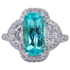 Mark Henry 3.94 Carat Paraiba Tourmaline and Diamond Ring, 18 Karat