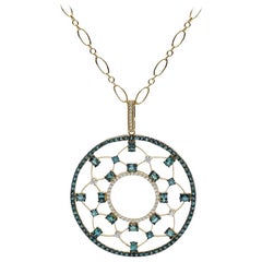 Mark Henry 3::95 Karat natürliche brasilianische Alexandrit und Diamant-Halskette:: 18kt