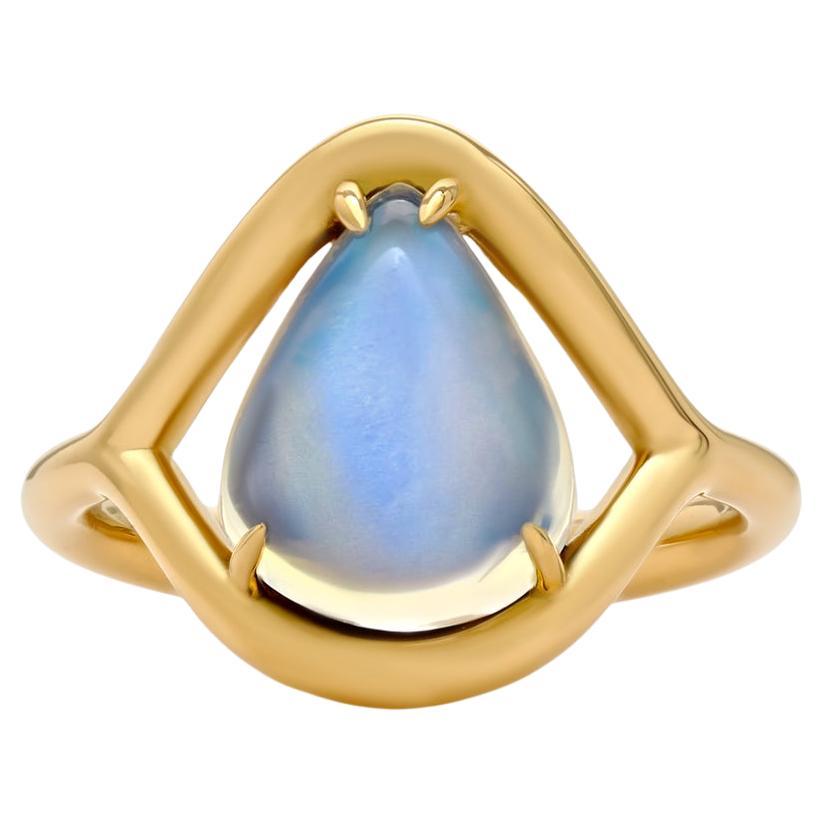 Mark Henry 5.31 Carat Moonstone Cocktail Ring, 18k For Sale