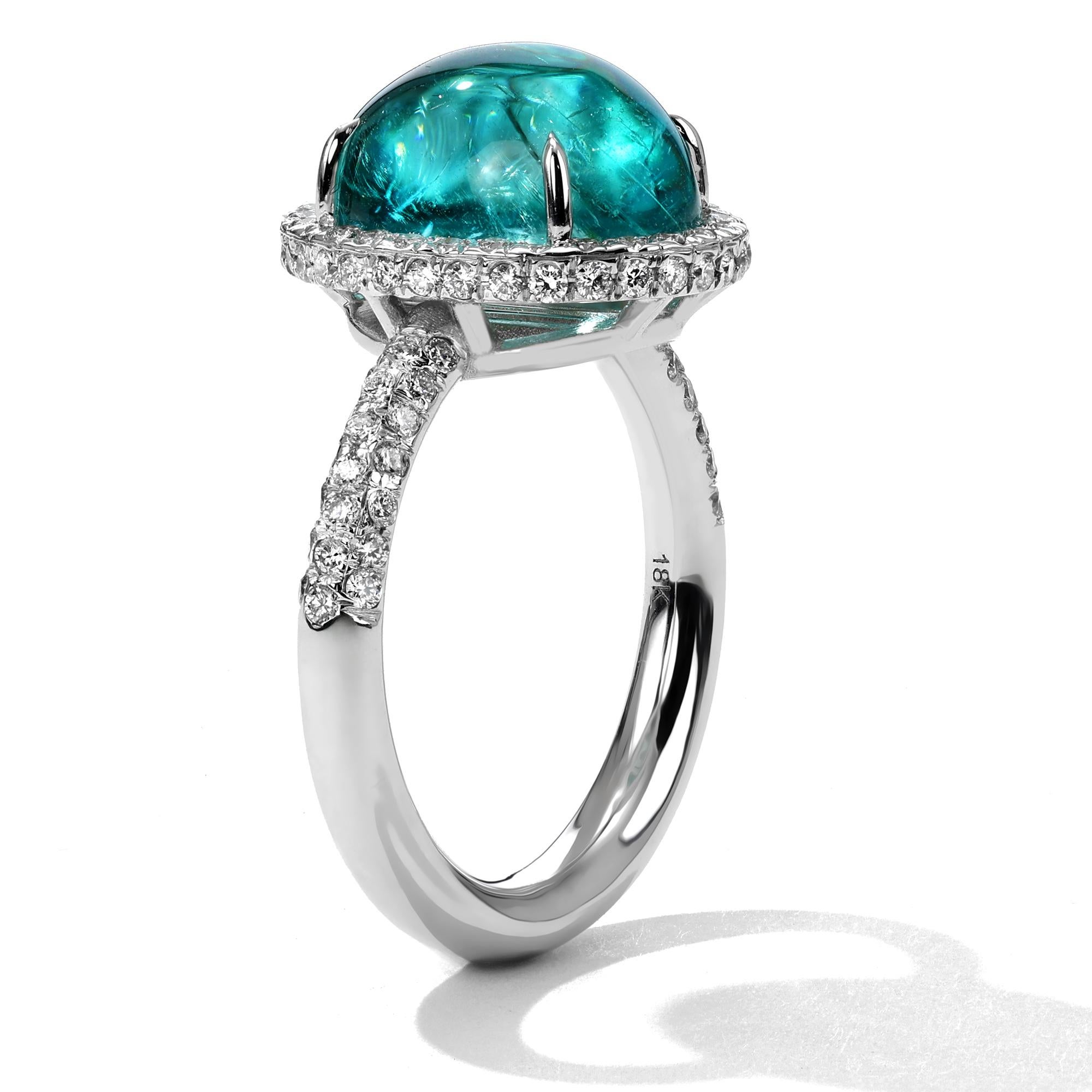 Mark Henry 6.80 ct. Paraiba Tourmaline Ring In New Condition In New York, NY