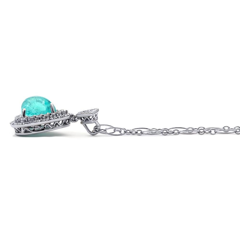 zertifizierter 7,29 Karat Paraiba-Turmalin- und Diamant-Anhänger mit Mark Henry (Zeitgenössisch) im Angebot