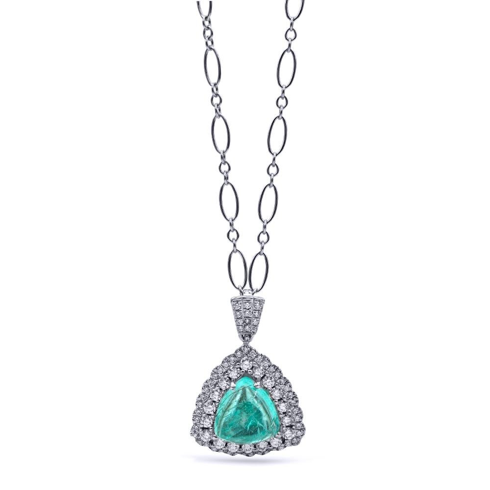 Certified Mark Henry 7.29 Carat Paraiba Tourmaline and Diamond Pendant In New Condition For Sale In New York, NY