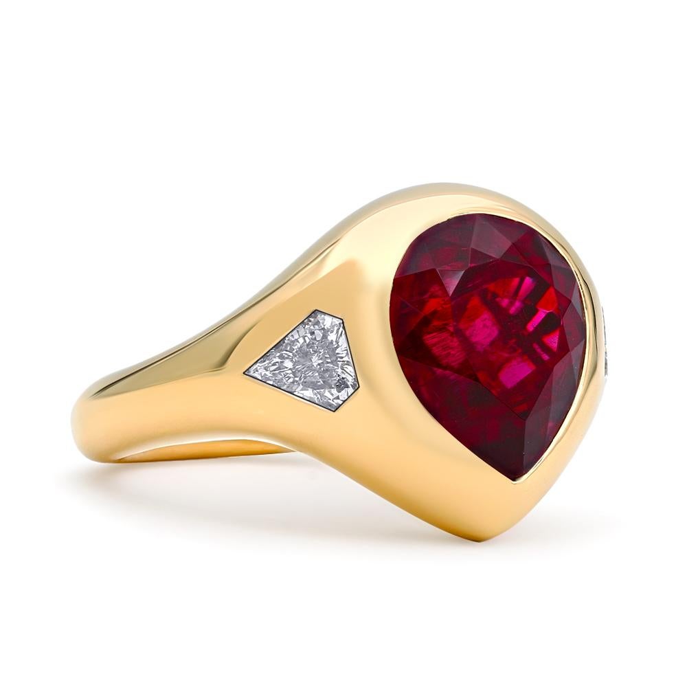 Contemporary Mark Henry 9.13 Carat Rubellite Tourmaline and Diamond Cocktail Ring For Sale