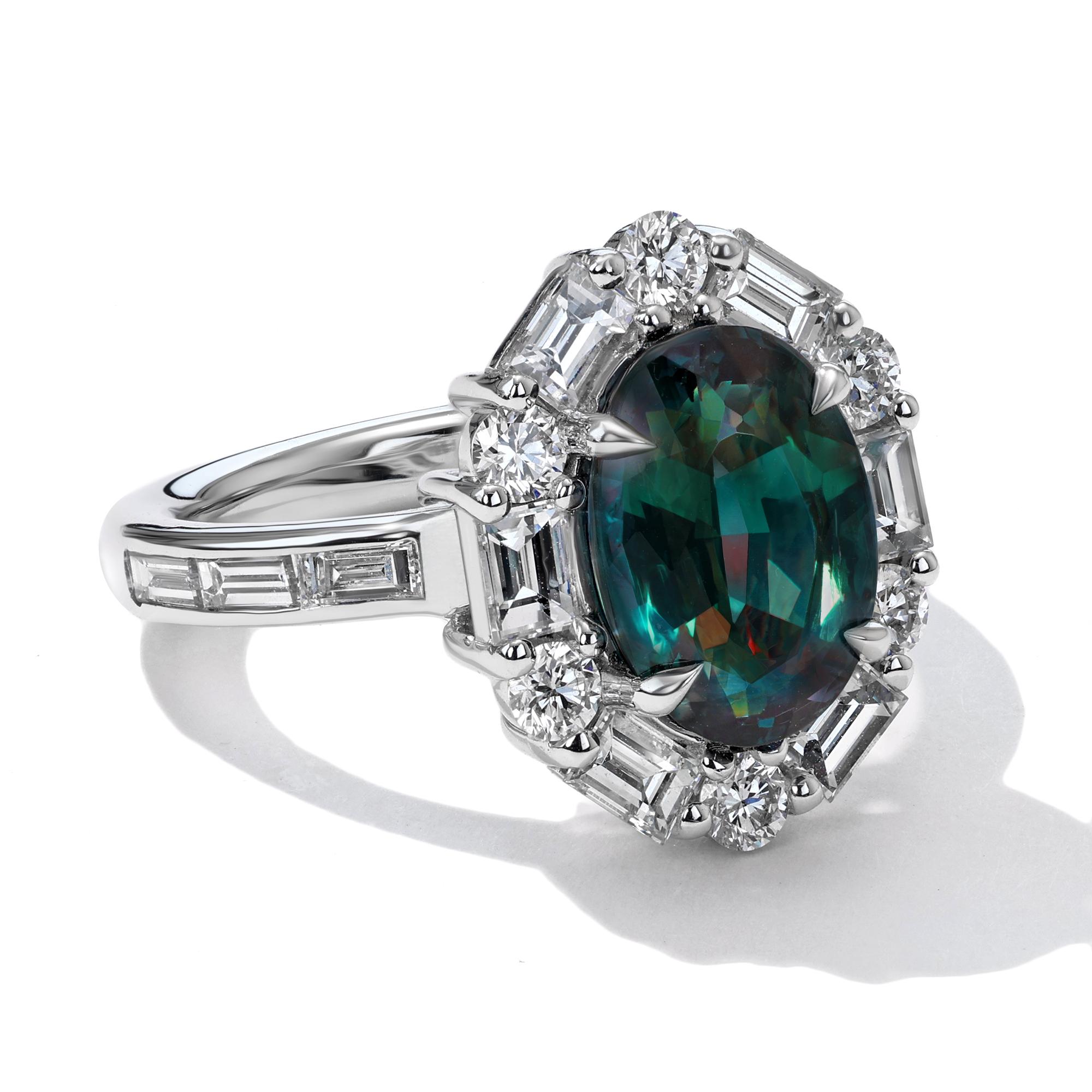 Mark Henry AGL Certified 4.27 ct. Alexandrite Ring In New Condition In New York, NY
