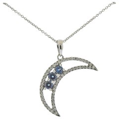 Mark Henry Alexandrite Diamond Gold Half Moon Pendant