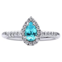 Mark Henry GIA Certified 0.54 Ct. Brazilian Paraiba Tourmaline Ring, 18 Karat