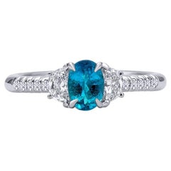 Henry GIA-zertifiziert 0,73 ct. Brasilianischer Paraiba-Turmalin-Ring, 18 Karat