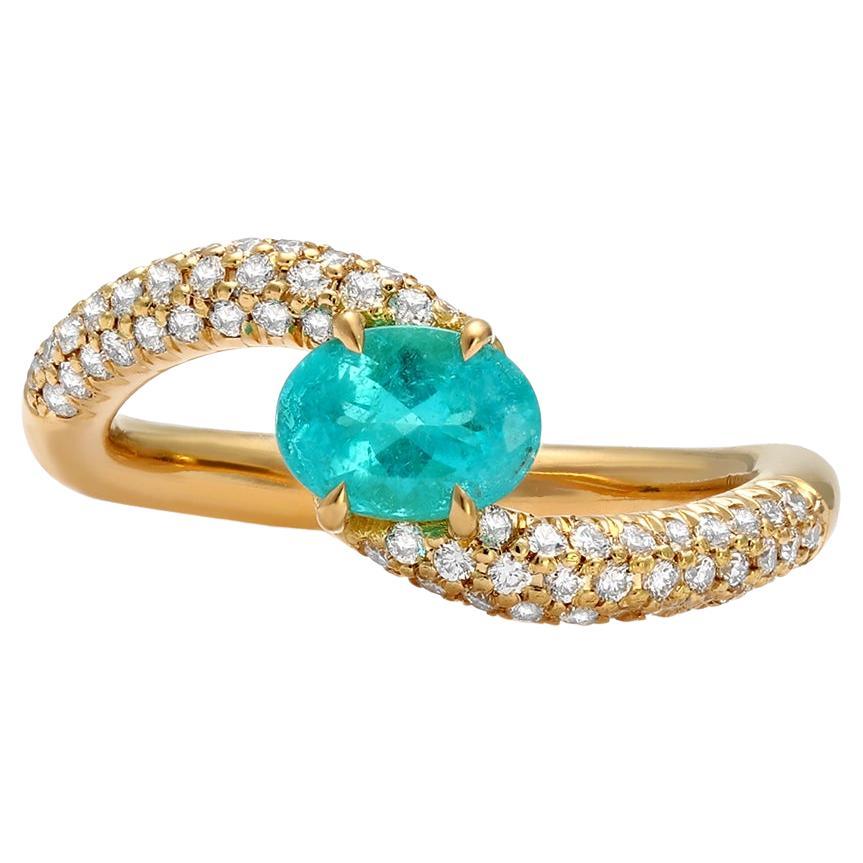 Mark Henry GIA Certified 0.76 Ct. Brazilian Paraiba Tourmaline Ring, 18 Karat