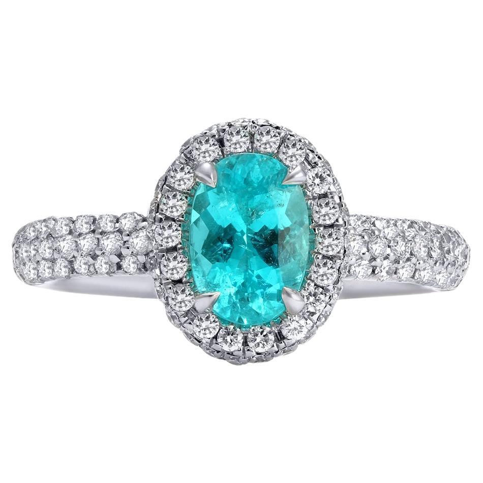 Mark Henry GIA Certified 1.07 Ct. Brazilian Paraiba Tourmaline Ring, 18 Karat