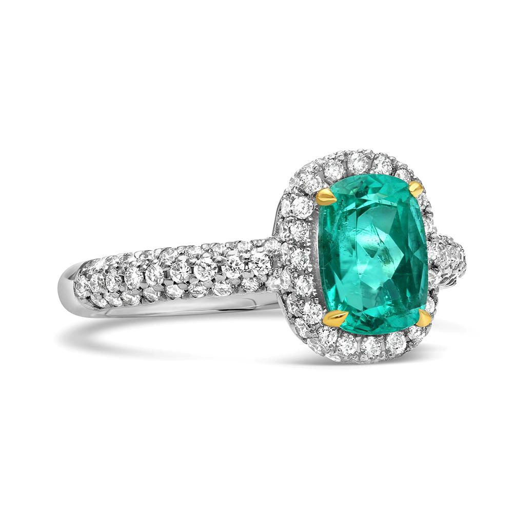 True Brazilian Paraiba still exists in the marketplace but it is becoming increasingly difficult and more costly to obtain as mines in that region have been depleted of rough material for quite some time. This stunning ring features a GIA certified