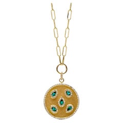 Mark Henry Gold Coin Brazilian Paraiba Necklace