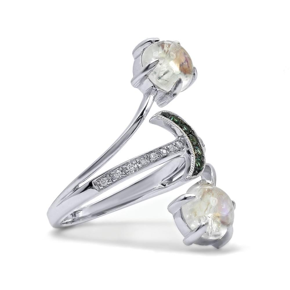 pearl alexandrite and moonstone ring