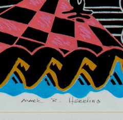 "Buco nel muro", linoleografia originale firmata da Mark Herrling