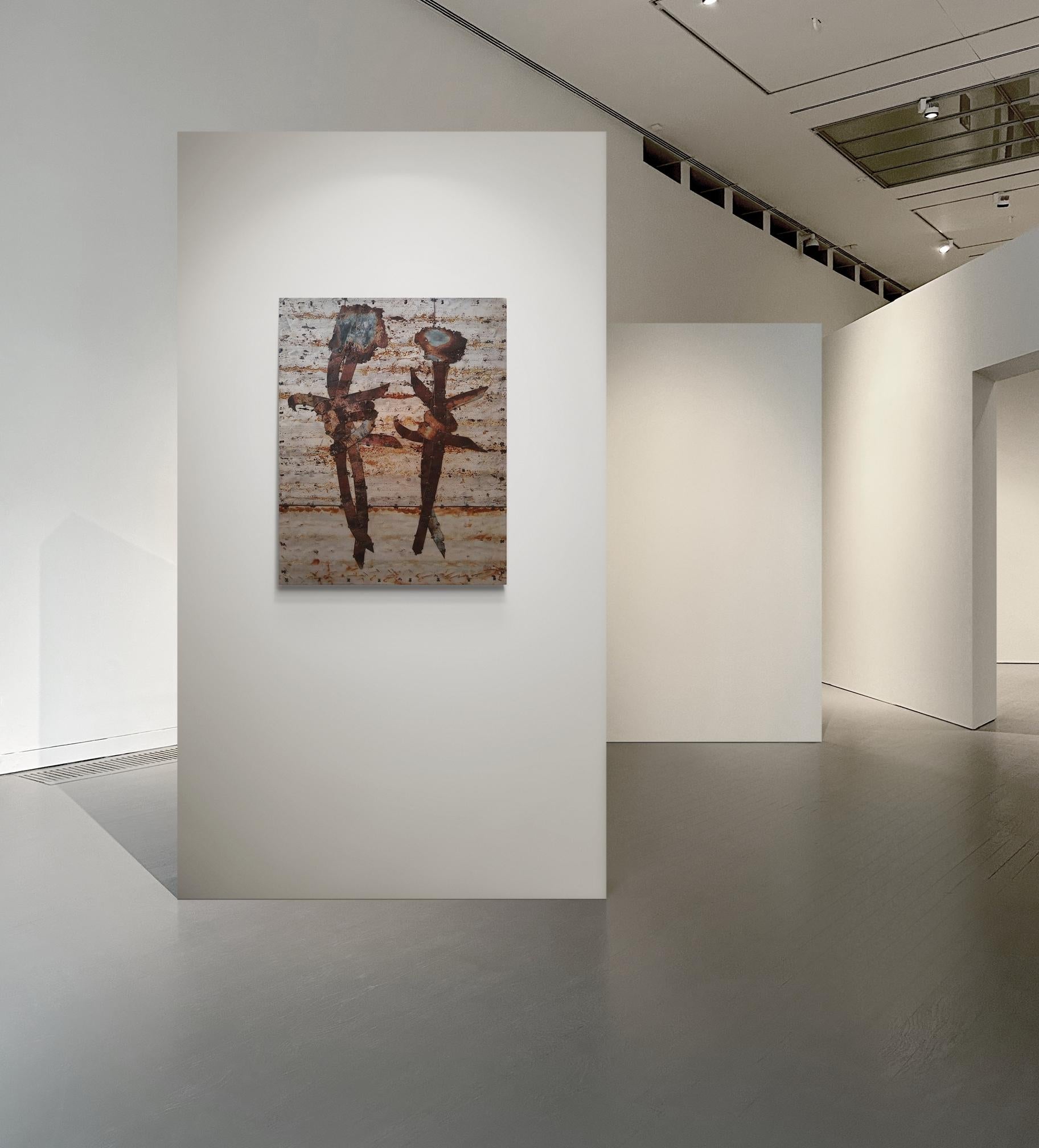 Abstract Figurative Rusted Metal Composition 