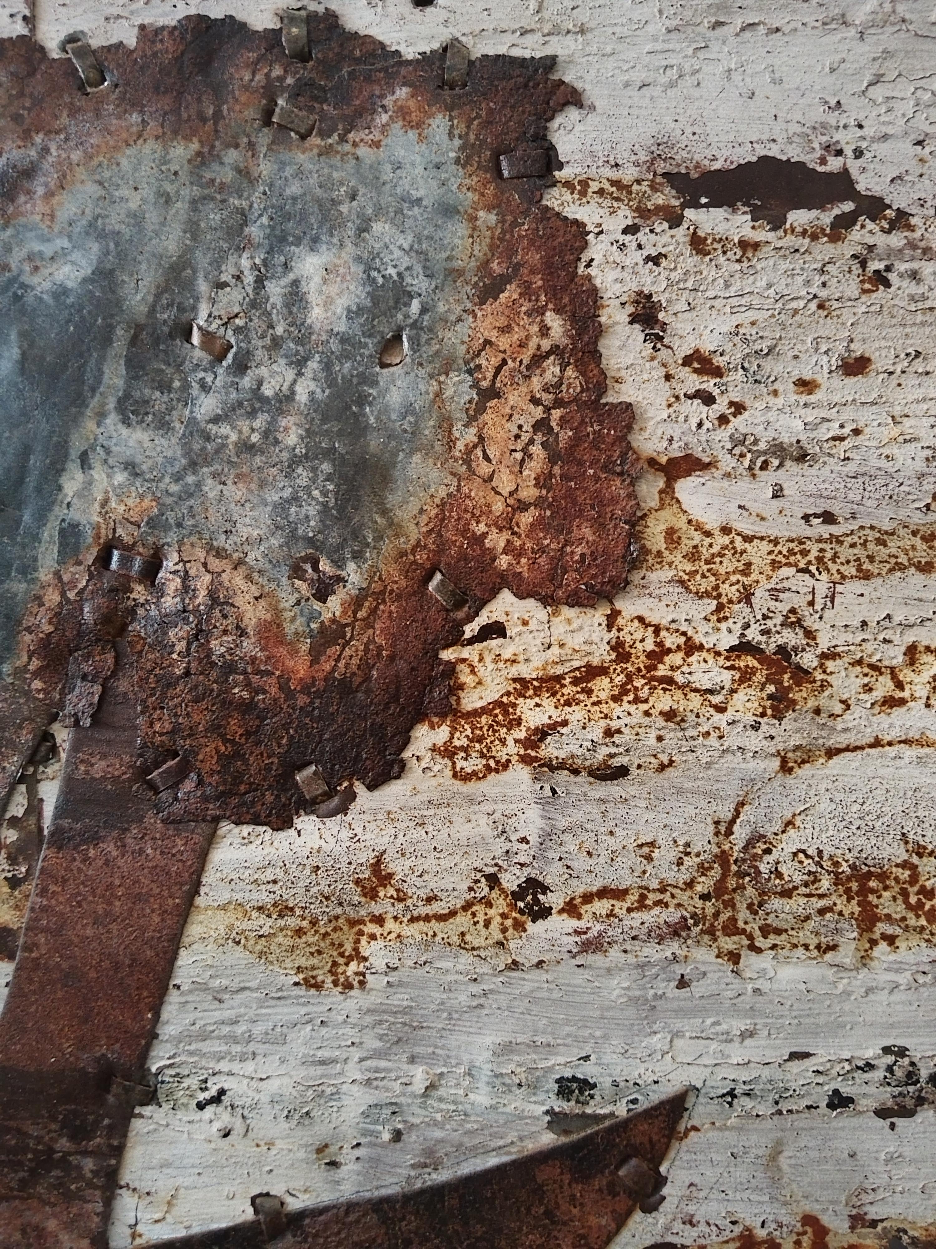 Abstract Figurative Rusted Metal Composition 