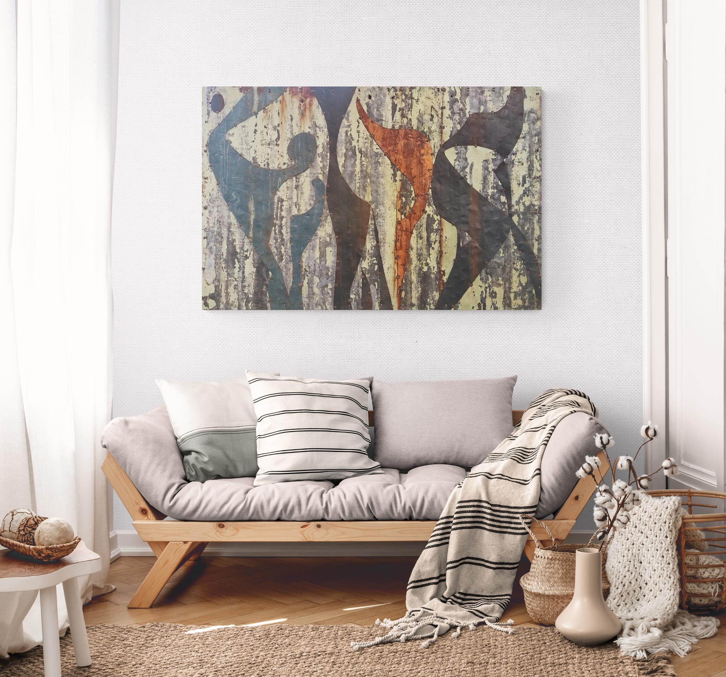 Large Abstract Rusted Metal Composition 