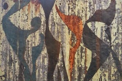 Gran composición abstracta de metal oxidado "Matisse 1 Estudio 7"