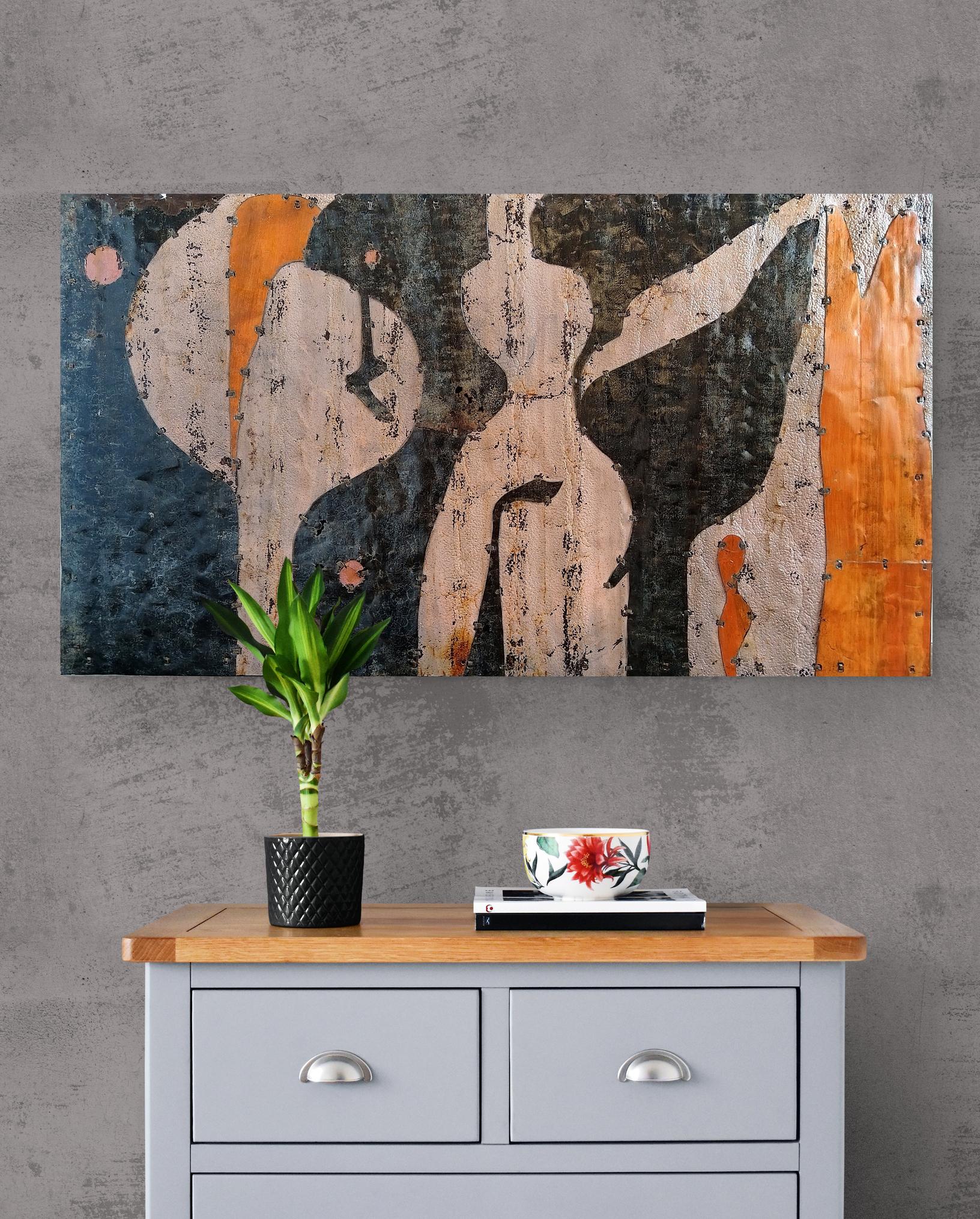 Large Abstract Rusted Metal Composition 