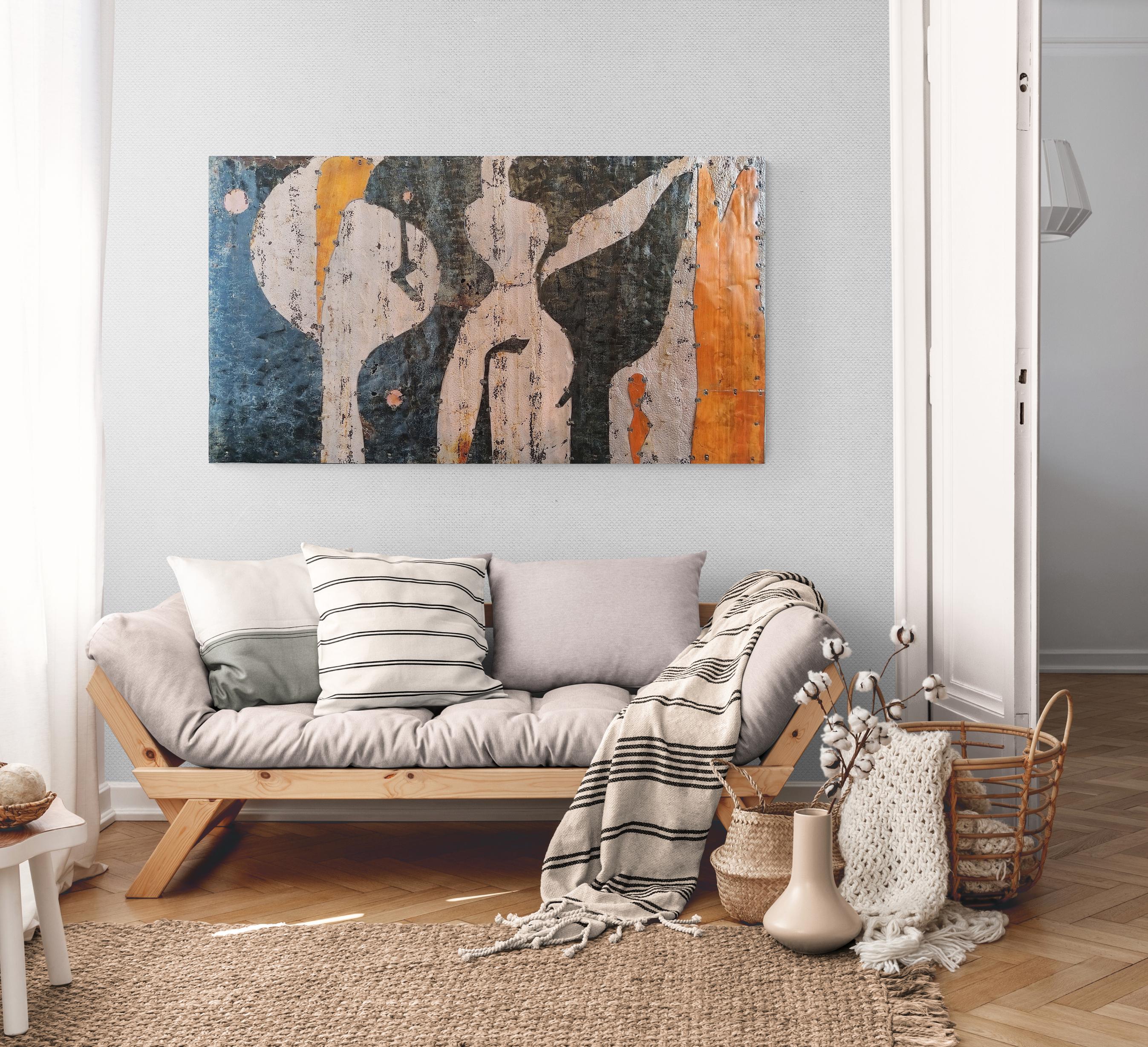 Large Abstract Rusted Metal Composition 