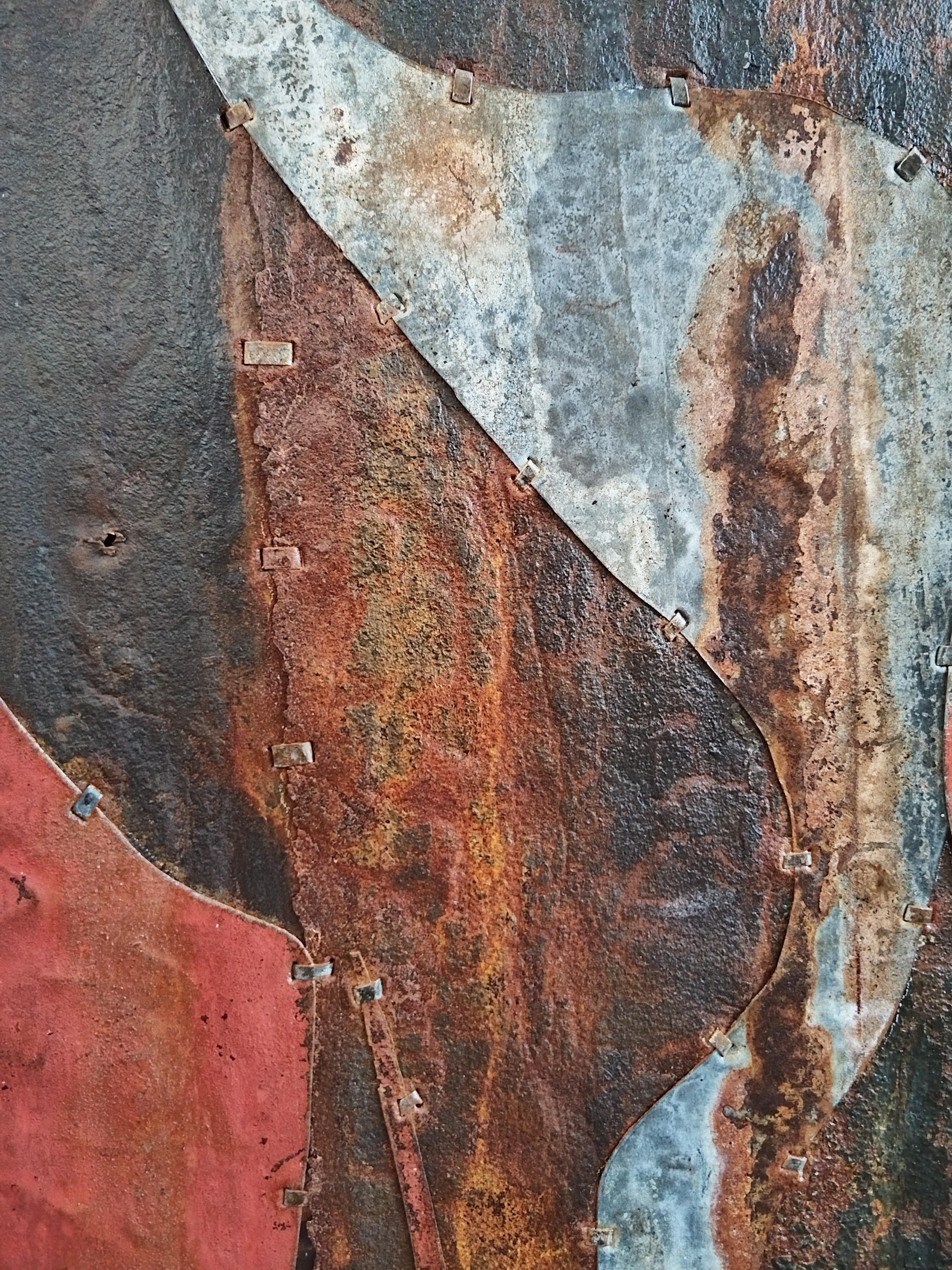 Large Abstract Rusted Metal Composition 